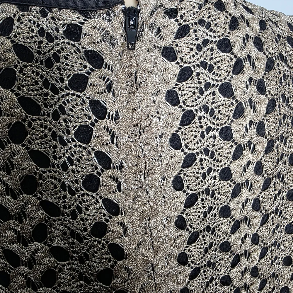 Dressbarn Women's Elegant Black and Gold Women's Dress Size 24